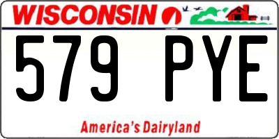 WI license plate 579PYE