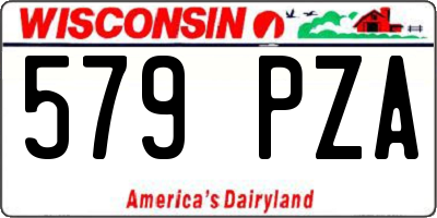 WI license plate 579PZA