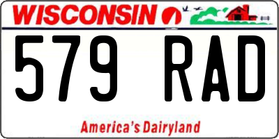 WI license plate 579RAD