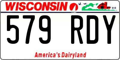 WI license plate 579RDY