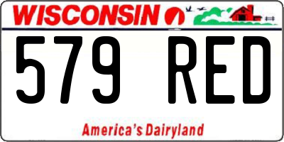 WI license plate 579RED