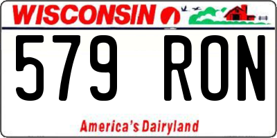 WI license plate 579RON
