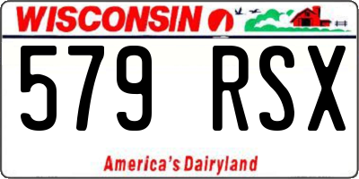 WI license plate 579RSX