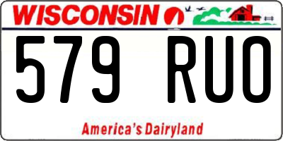 WI license plate 579RUO