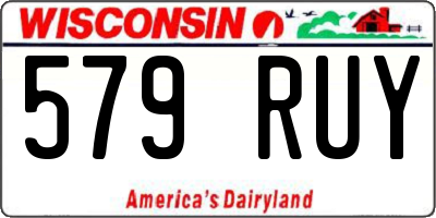 WI license plate 579RUY