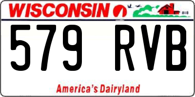 WI license plate 579RVB