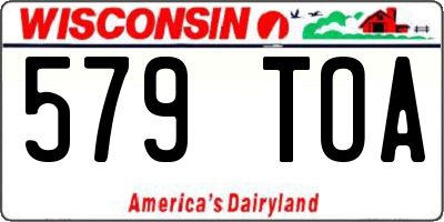 WI license plate 579TOA