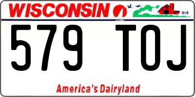 WI license plate 579TOJ