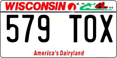WI license plate 579TOX