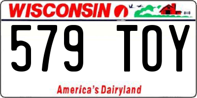 WI license plate 579TOY