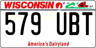 WI license plate 579UBT