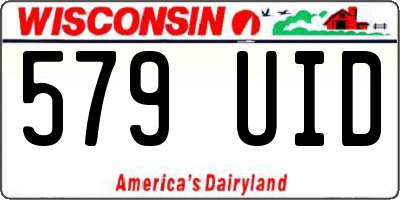 WI license plate 579UID