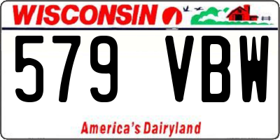 WI license plate 579VBW