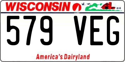 WI license plate 579VEG