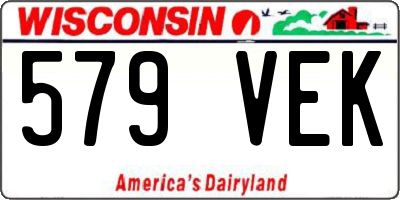 WI license plate 579VEK