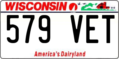WI license plate 579VET