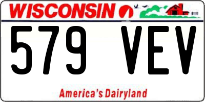 WI license plate 579VEV