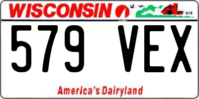 WI license plate 579VEX