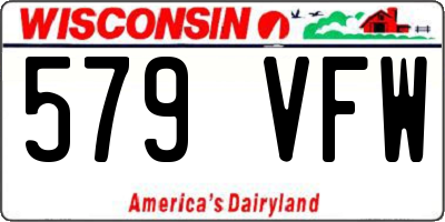WI license plate 579VFW