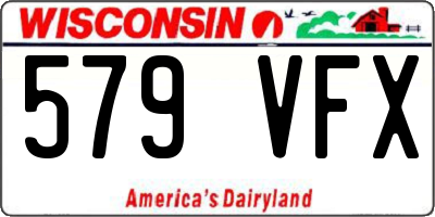 WI license plate 579VFX