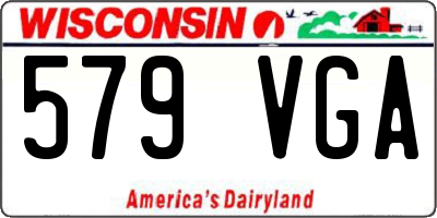 WI license plate 579VGA