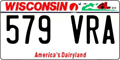 WI license plate 579VRA