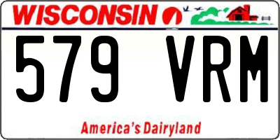 WI license plate 579VRM