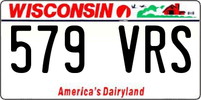 WI license plate 579VRS