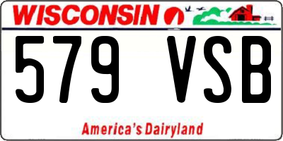 WI license plate 579VSB