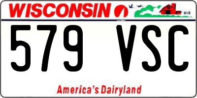 WI license plate 579VSC