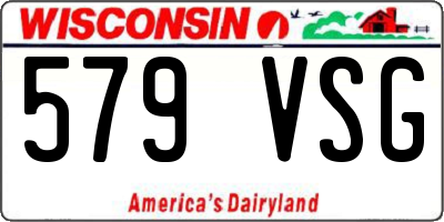 WI license plate 579VSG