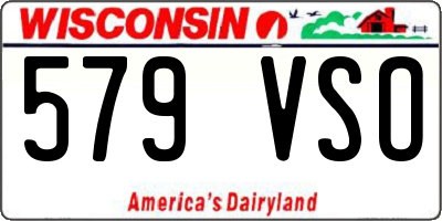 WI license plate 579VSO