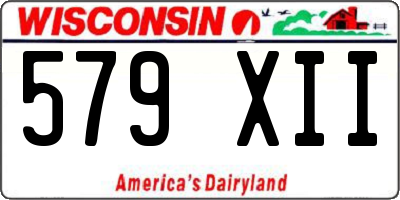 WI license plate 579XII