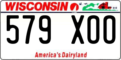 WI license plate 579XOO