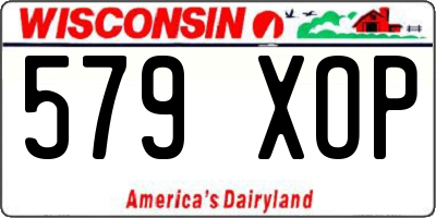 WI license plate 579XOP