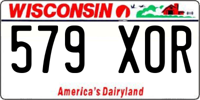 WI license plate 579XOR