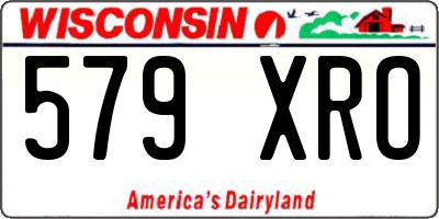 WI license plate 579XRO