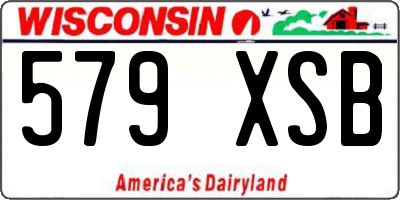 WI license plate 579XSB