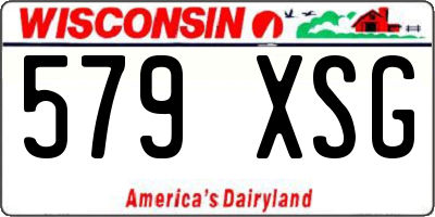 WI license plate 579XSG