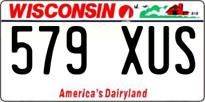 WI license plate 579XUS