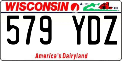 WI license plate 579YDZ