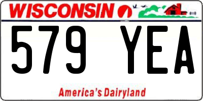 WI license plate 579YEA