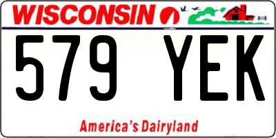 WI license plate 579YEK