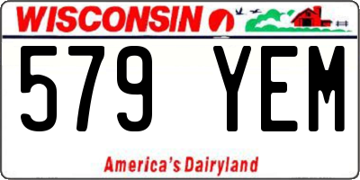 WI license plate 579YEM