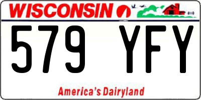 WI license plate 579YFY