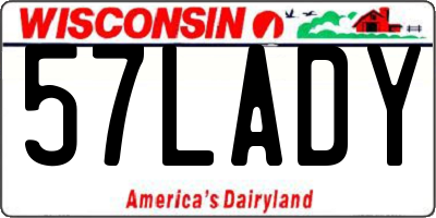 WI license plate 57LADY