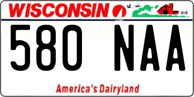 WI license plate 580NAA