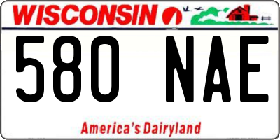 WI license plate 580NAE