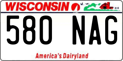 WI license plate 580NAG