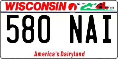 WI license plate 580NAI